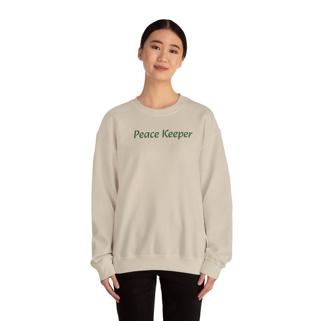 Peace Keeper Crewneck Sweatshirt — Peace Sign/Plant Graphic