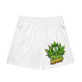 Peace Keeper Beach Shorts — Men’s White shorts with Cannabis Leaf Peace Logo