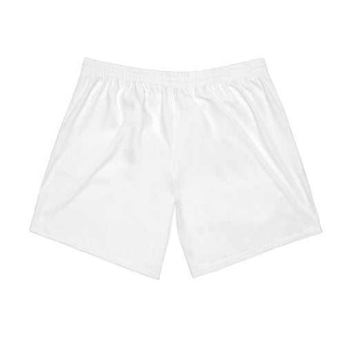 Peace Keeper Beach Shorts — Men’s White shorts with Cannabis Leaf Peace Logo