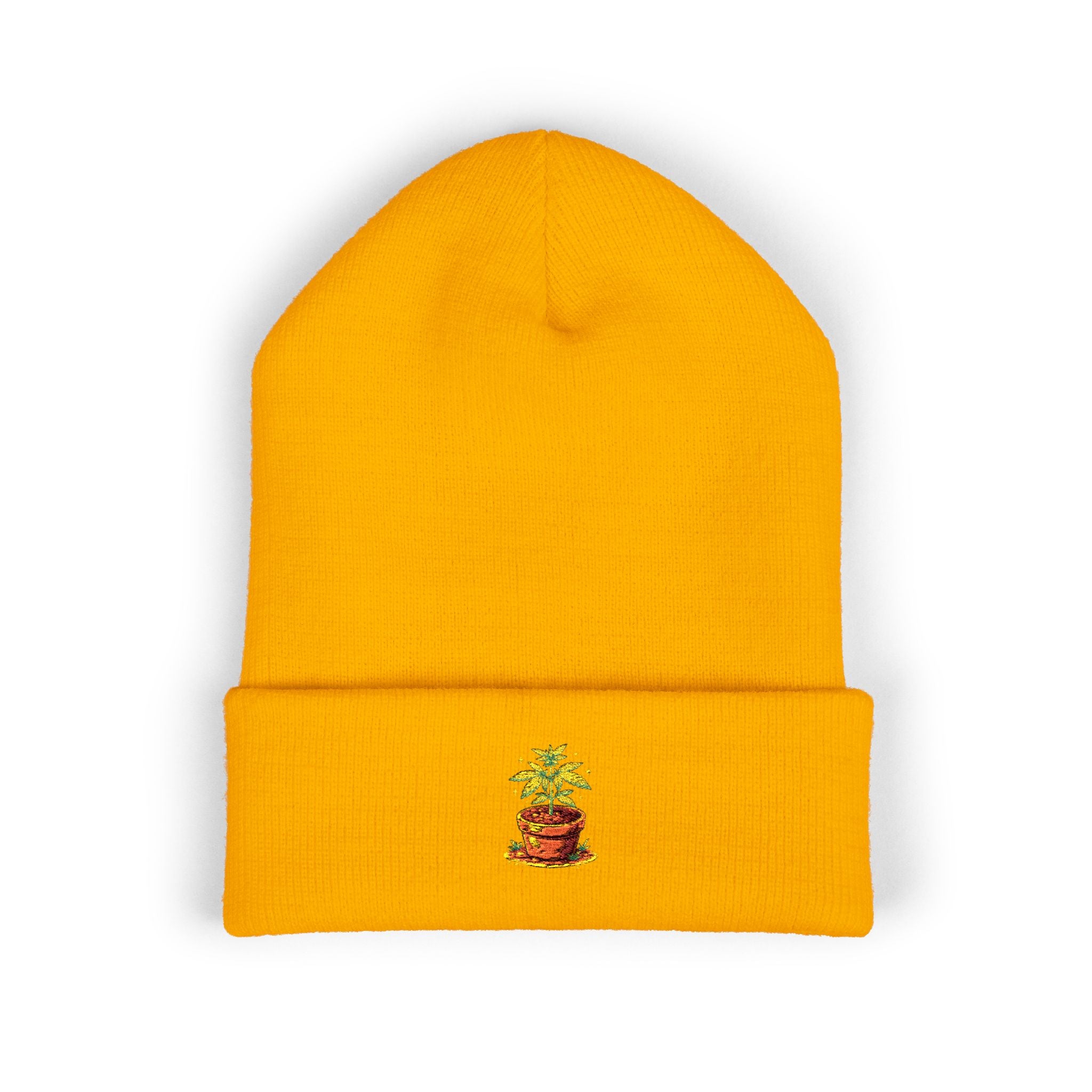 Embroidered Mini marijuana plant Beanie