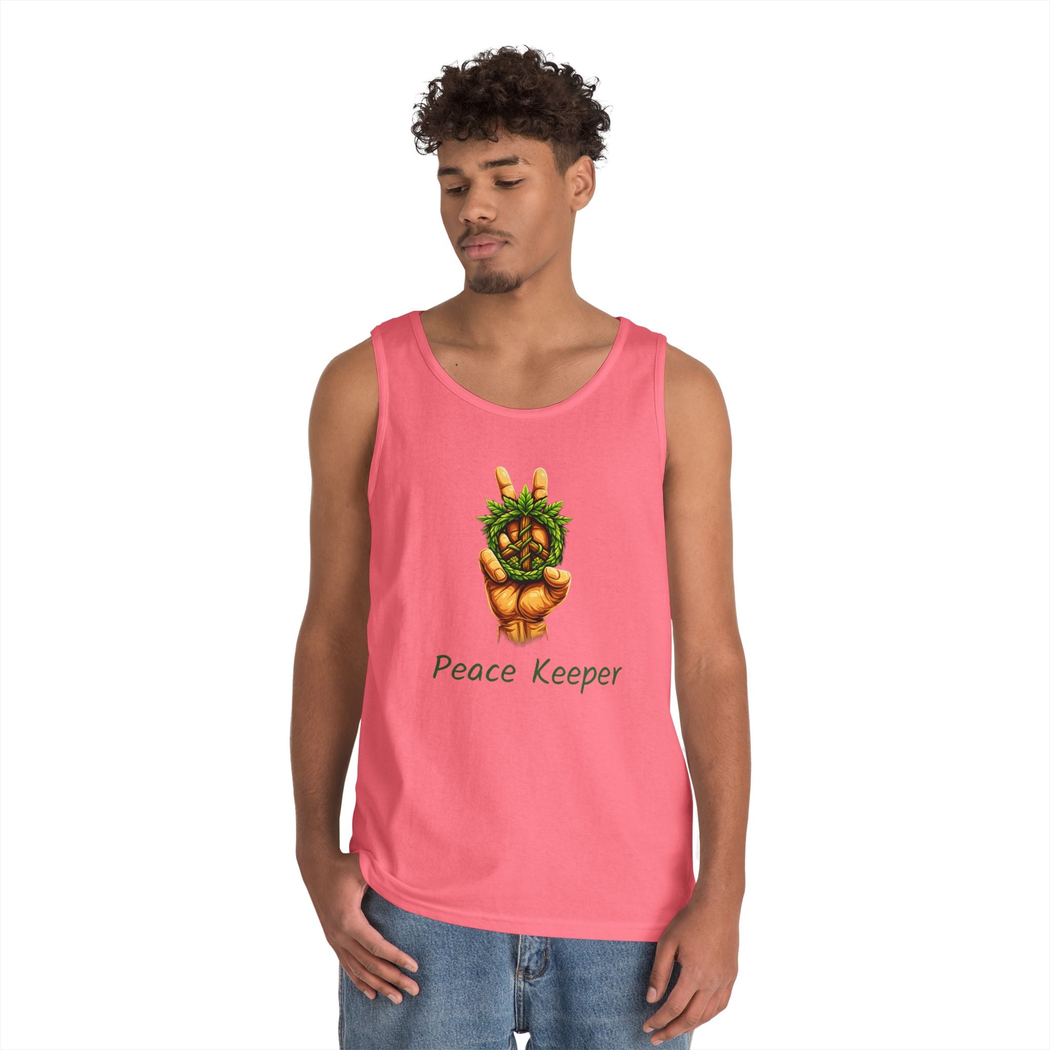 Peace Keeper Tank Top — Vintage Peace Sign Hand Graphic