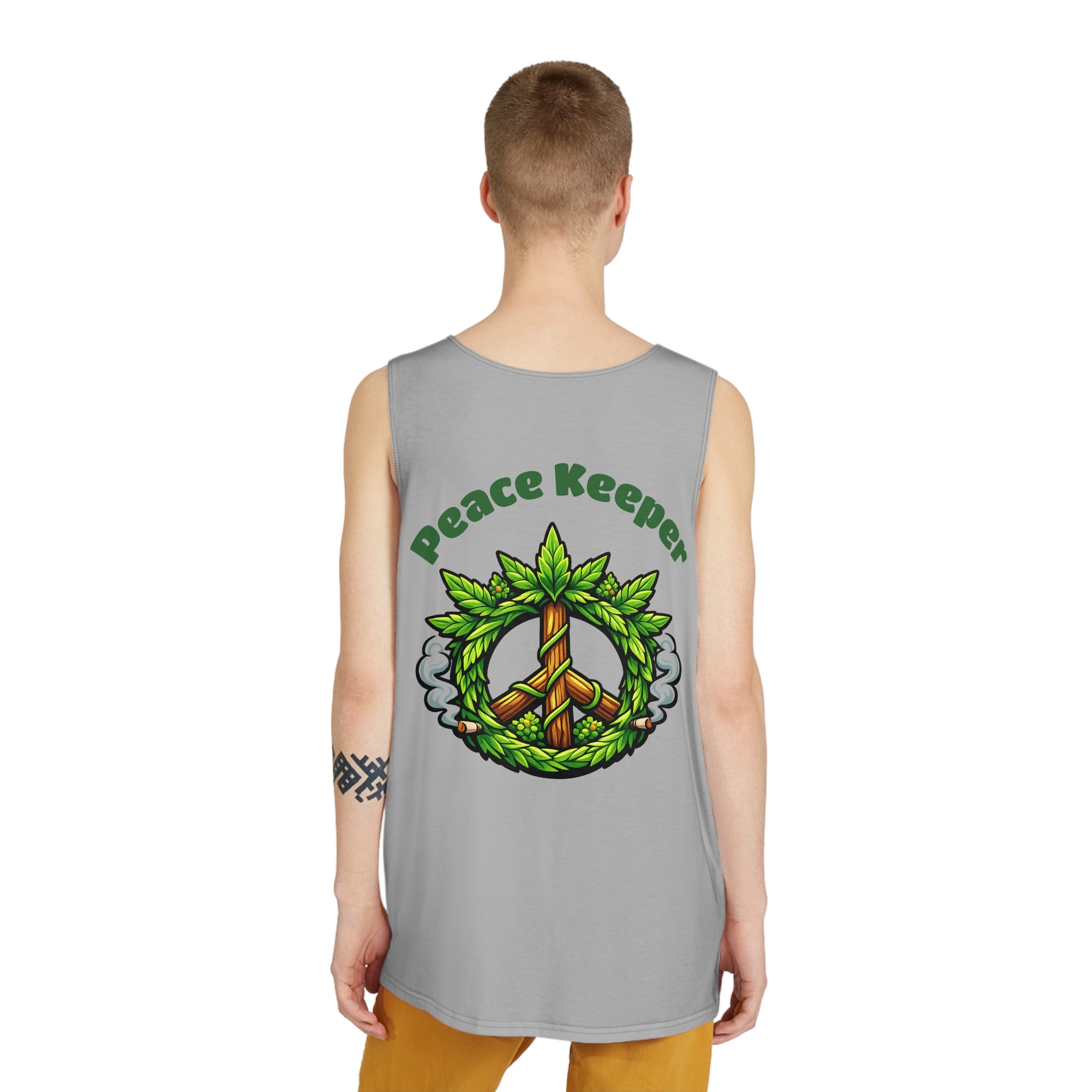 Peace Keeper Tank Top — Retro Cannabis Leaf Peace Sign Graphic