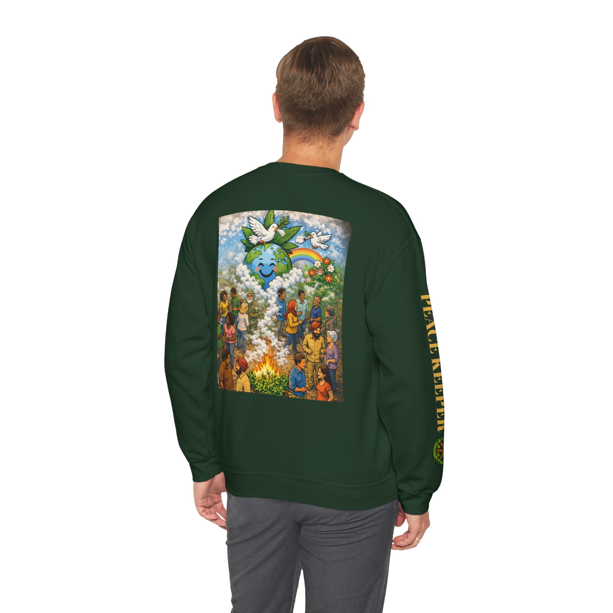 Peace Keeper Crewneck Sweatshirt — cannabis Graphic