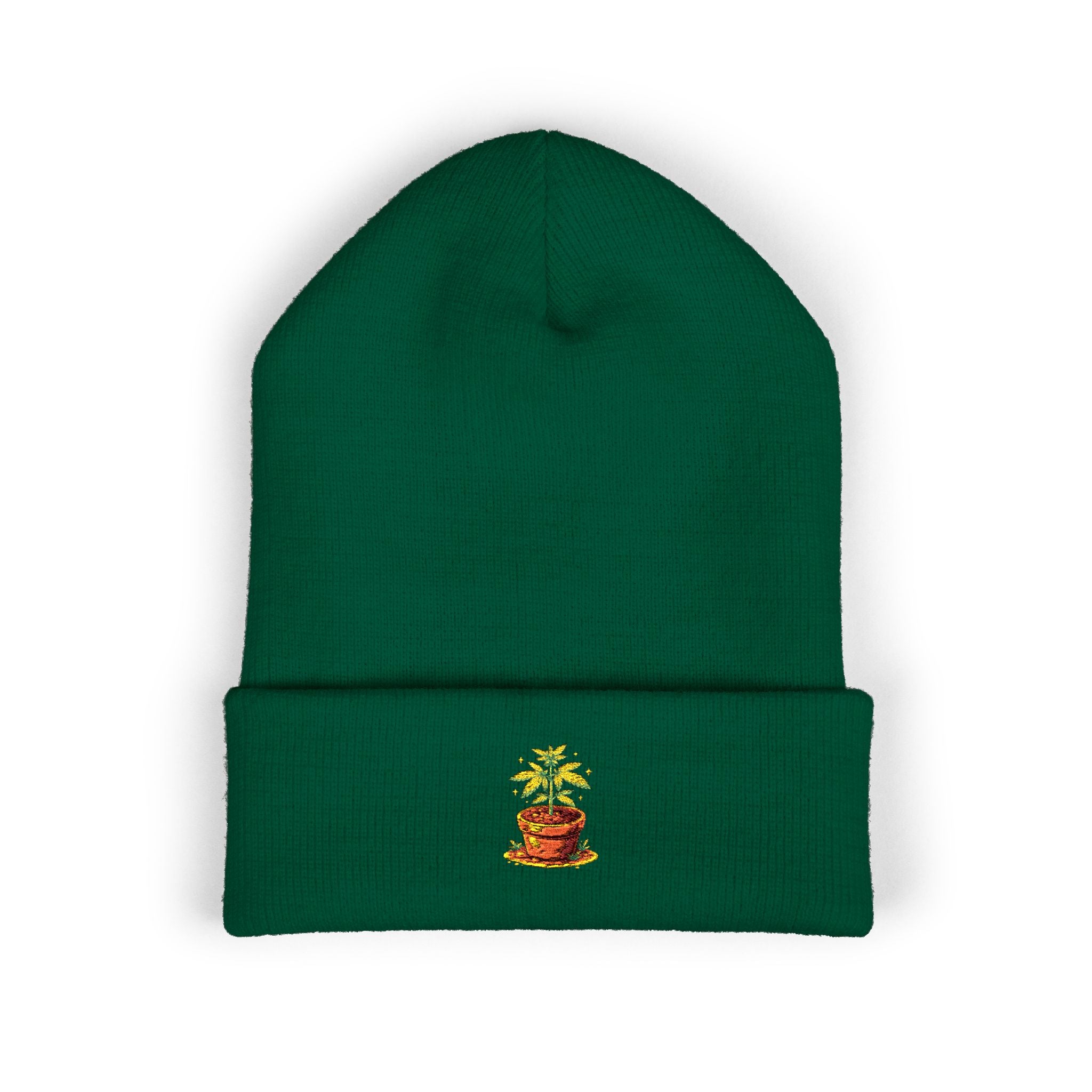 Embroidered Mini marijuana plant Beanie