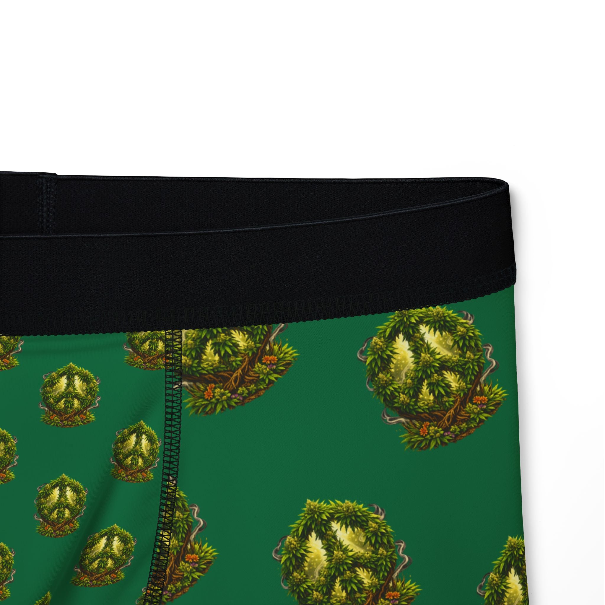Green 420 peace Patterned Boxer Briefs