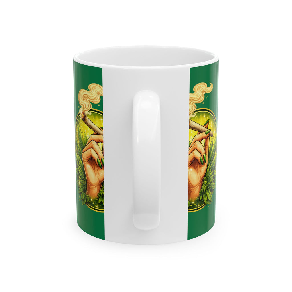 Cannabis Leaf Peace Keeper Ceramic Mug — 11oz & 15oz Coffee Cup
