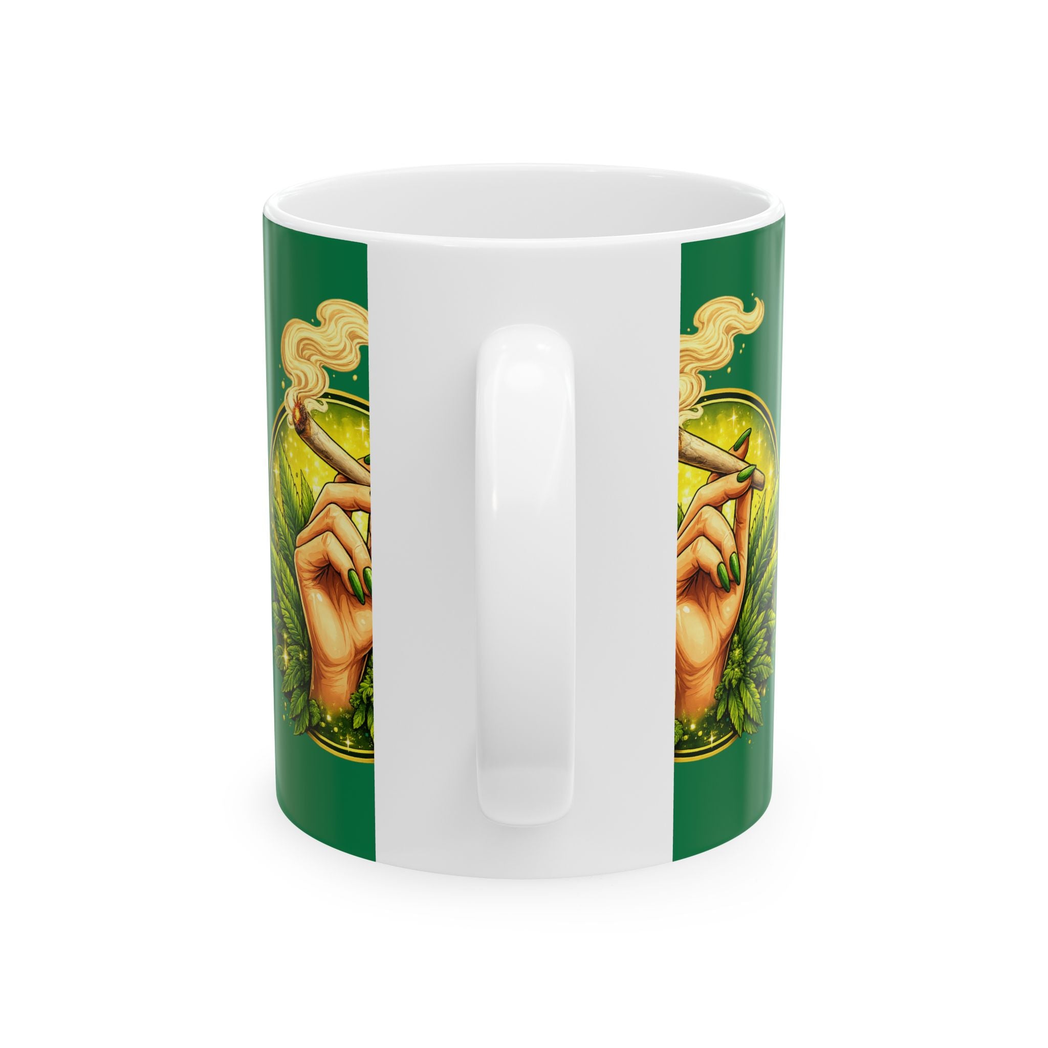 Cannabis Leaf Peace Keeper Ceramic Mug — 11oz & 15oz Coffee Cup