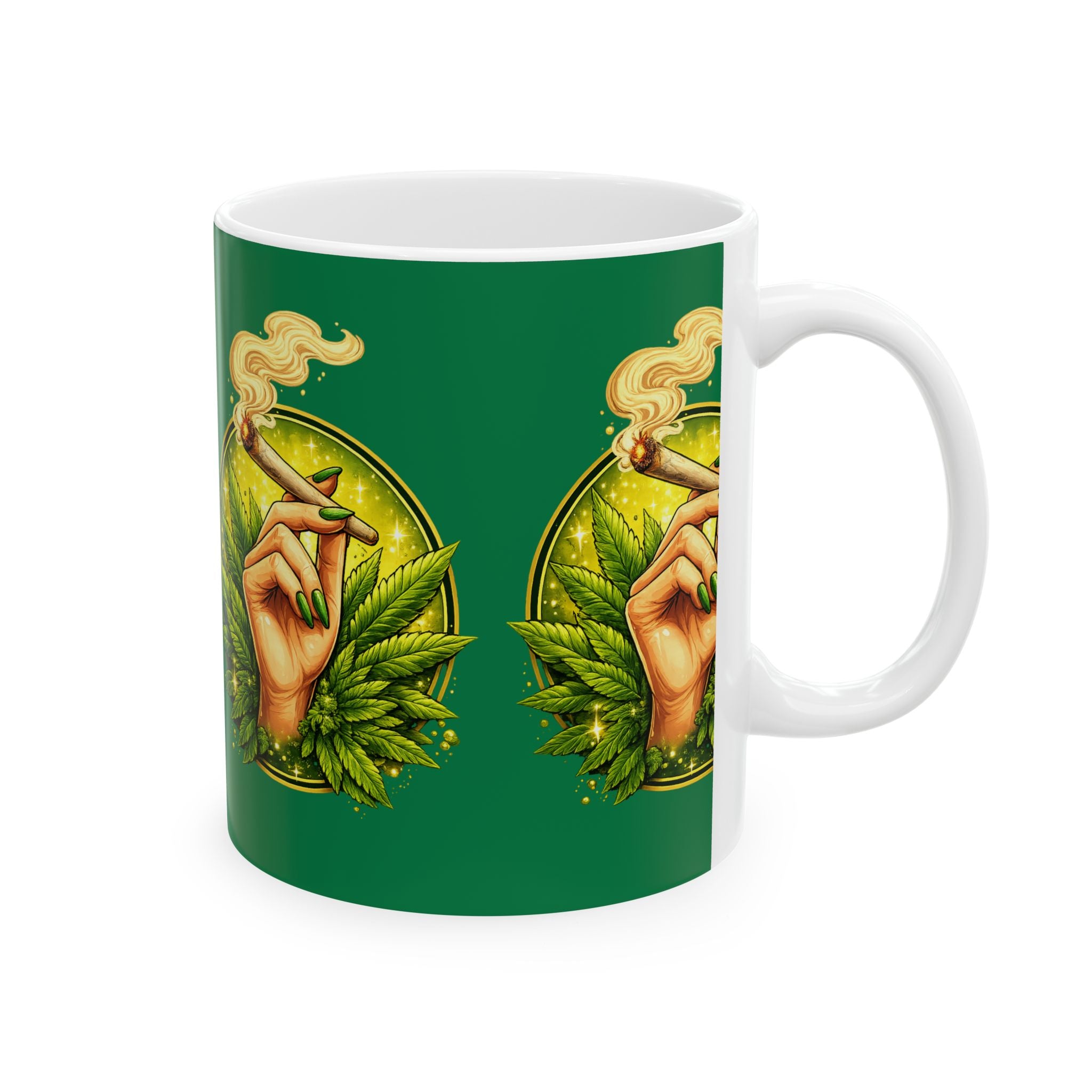 Cannabis Leaf Peace Keeper Ceramic Mug — 11oz & 15oz Coffee Cup