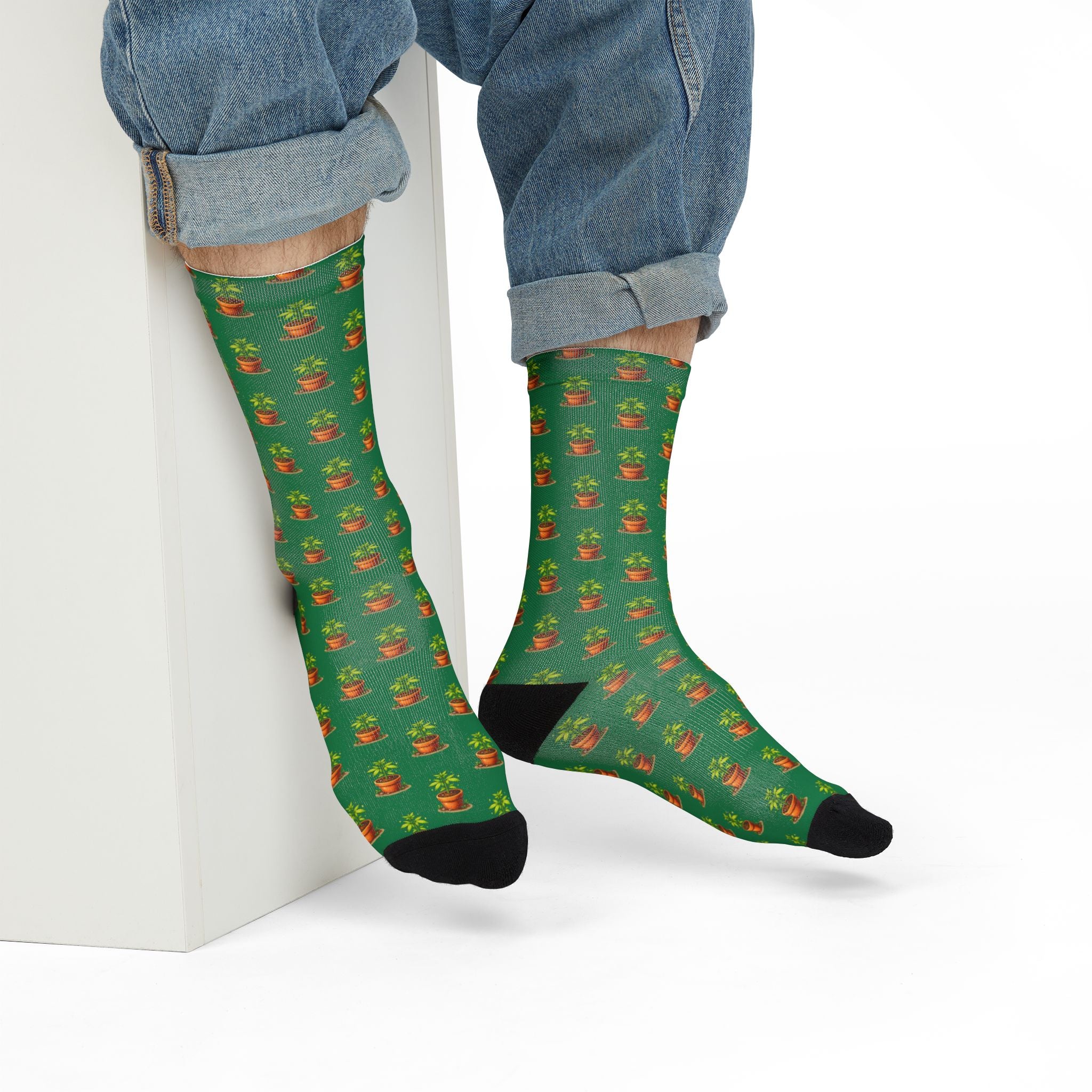 Baby marijuana plant socks