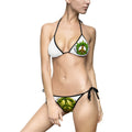 Peace Sign Leaf Bikini — Women's Tie-Side Green Leaf Swimwear