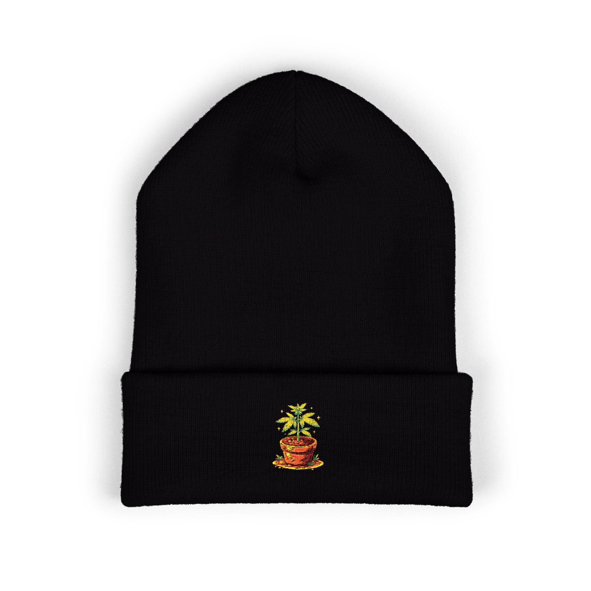 Embroidered Mini marijuana plant Beanie