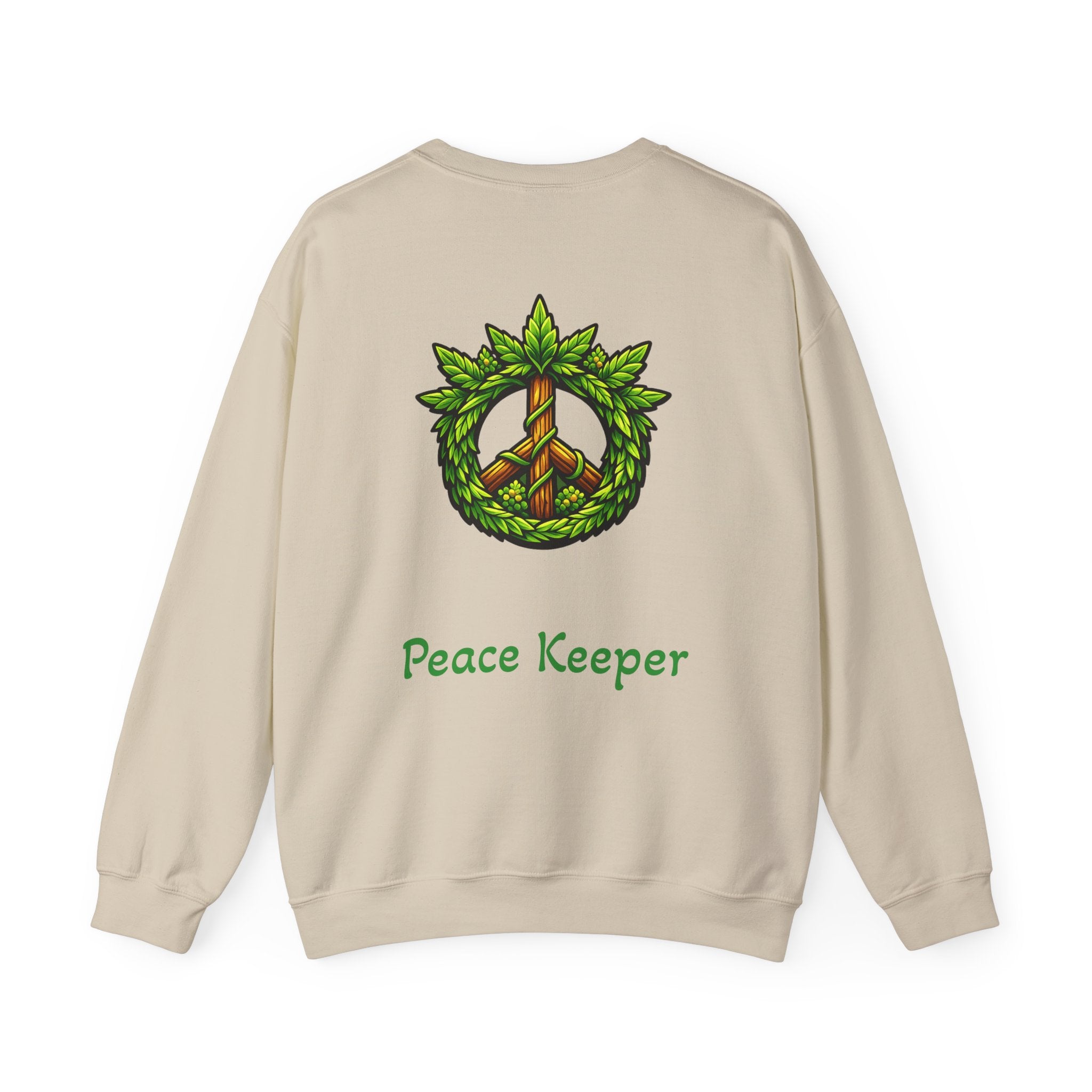 Peace Keeper Crewneck Sweatshirt — Peace Sign/Plant Graphic