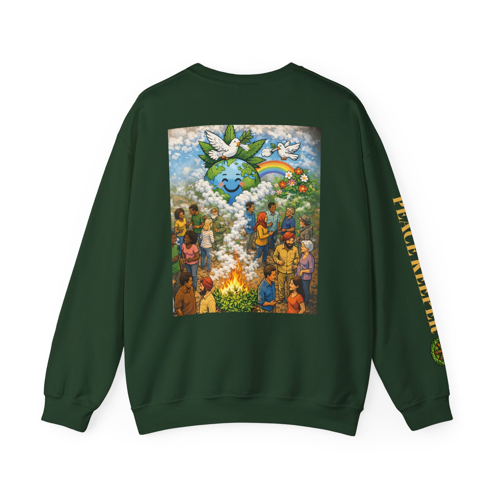 Peace Keeper Crewneck Sweatshirt — cannabis Graphic
