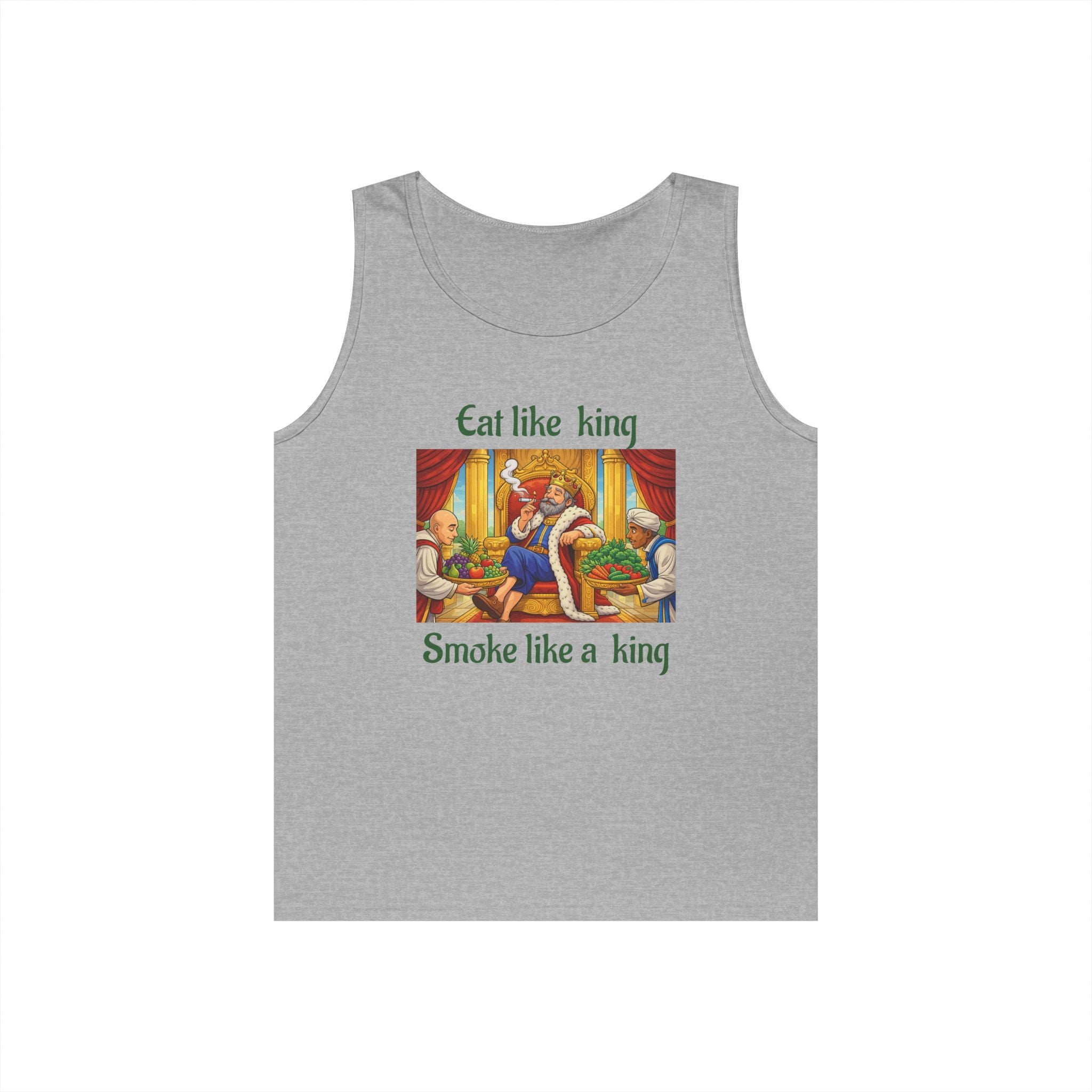 King's Feast Tank Top — "Eat like king, Smoke like a king" Vintage Royalty Design