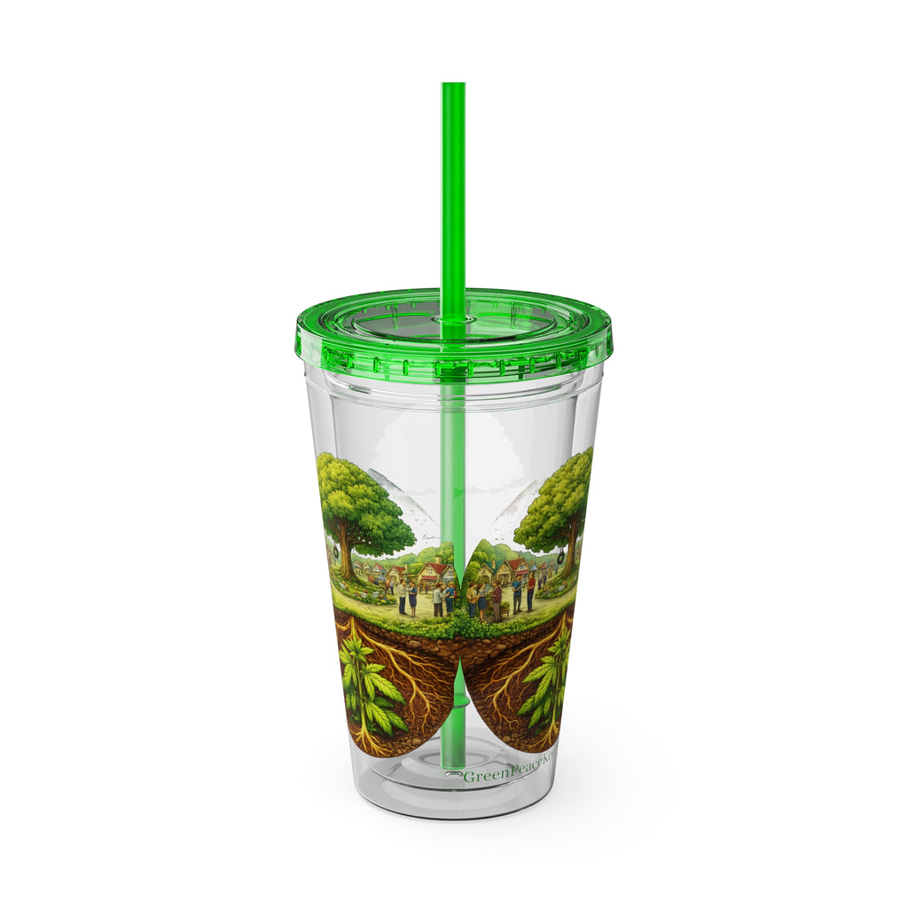 16oz Eco Tree Tumbler with Straw — Green Peace Keeper