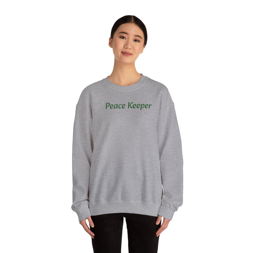 Peace Keeper Crewneck Sweatshirt — Peace Sign/Plant Graphic