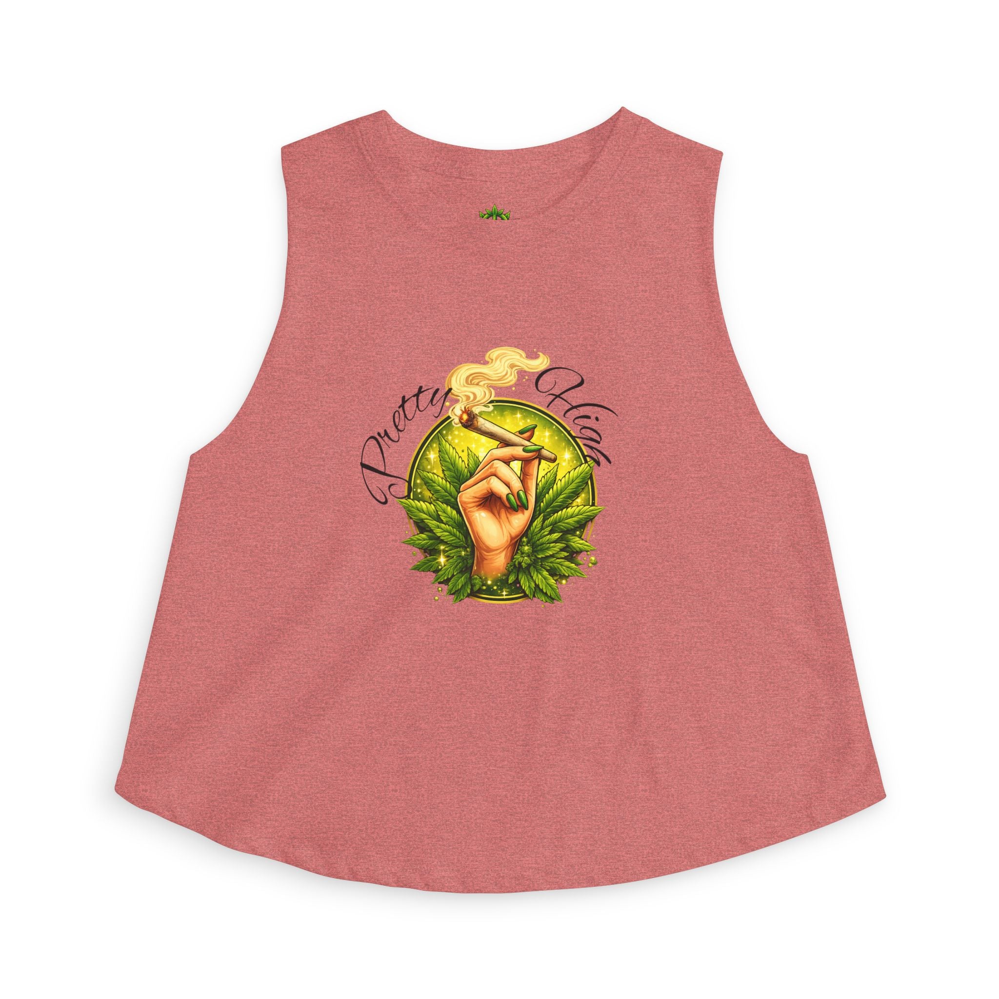 Crop Top - 'Pretty High' , Casual Cannabis Tank