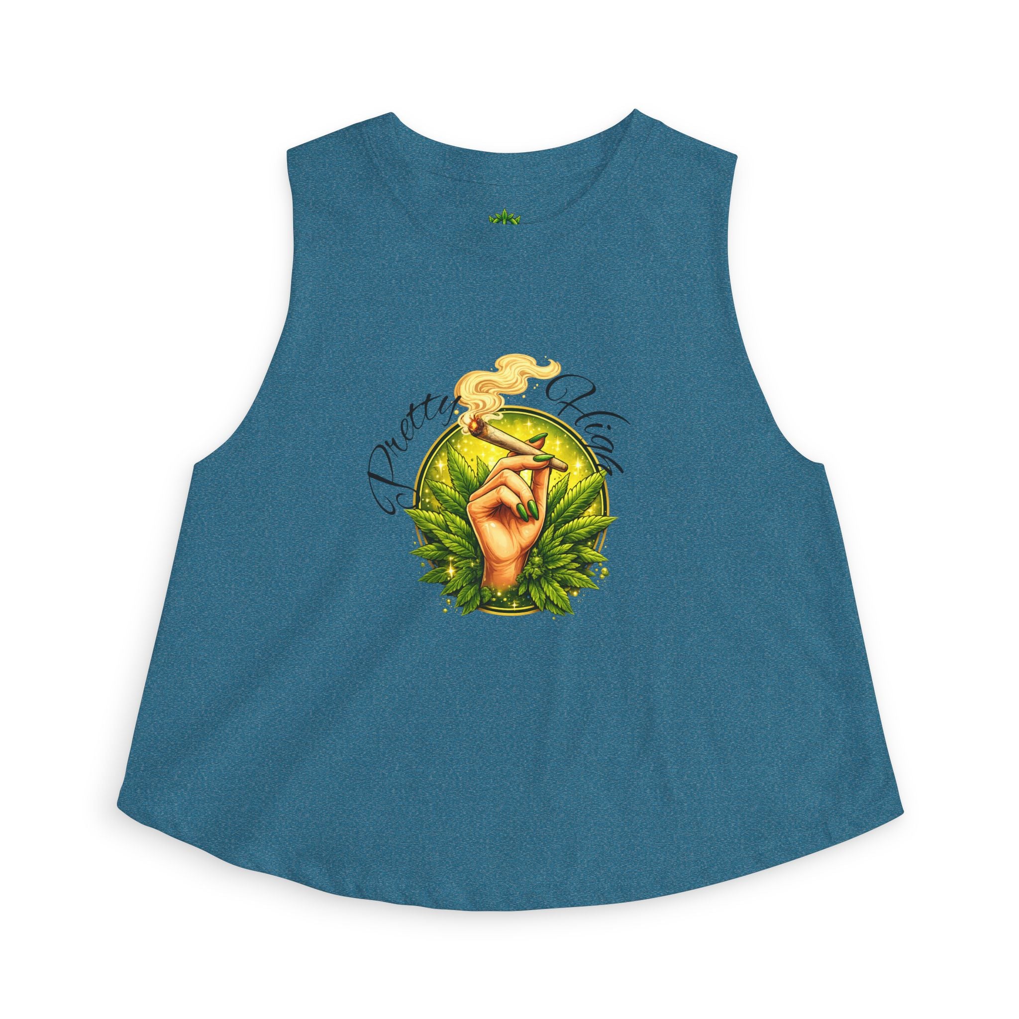 Crop Top - 'Pretty High' , Casual Cannabis Tank