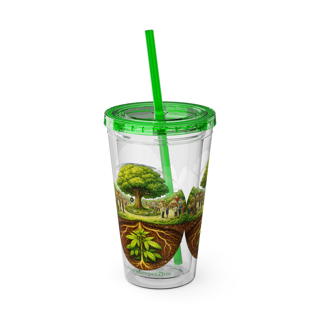16oz Eco Tree Tumbler with Straw — Green Peace Keeper