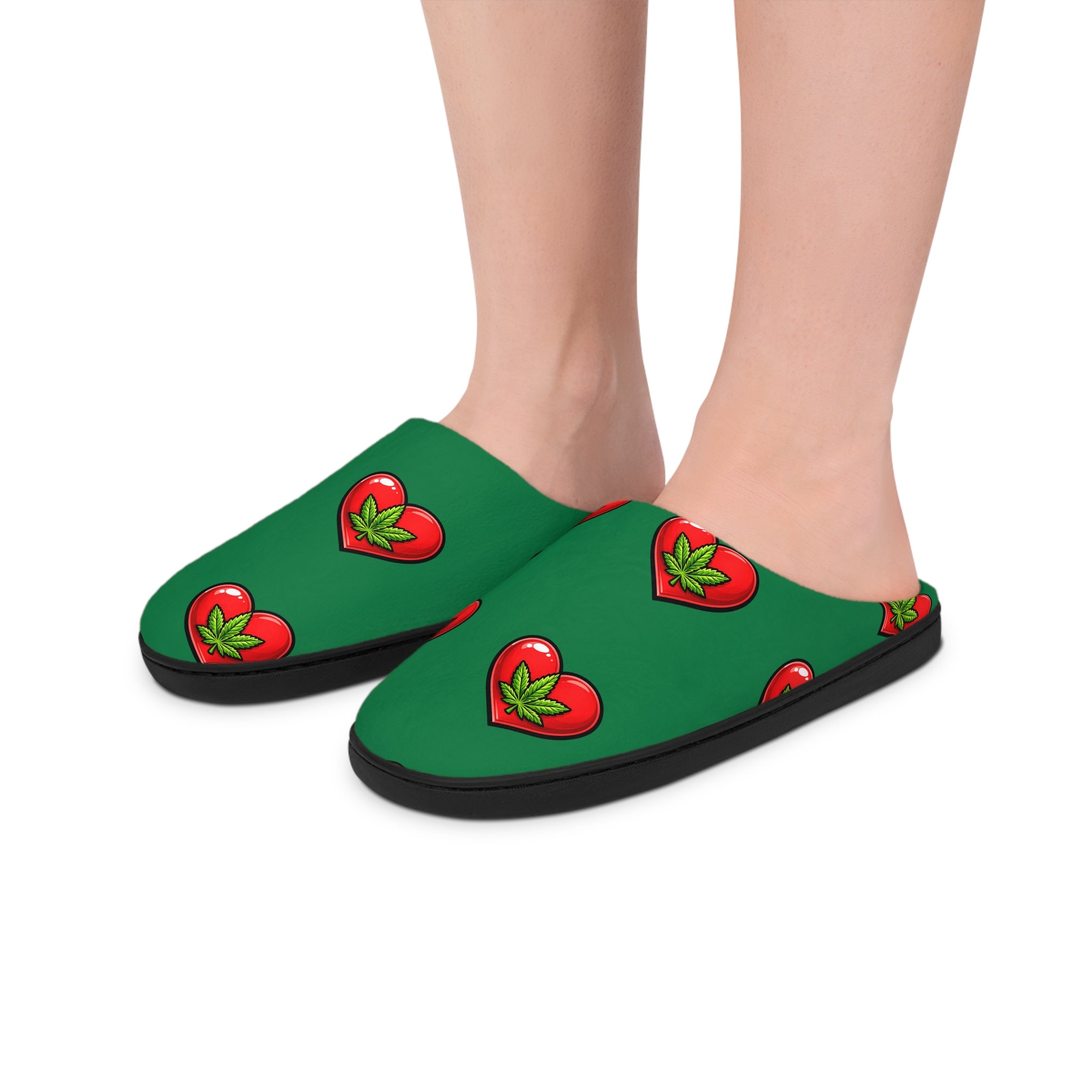 Cannabis Heart Slippers