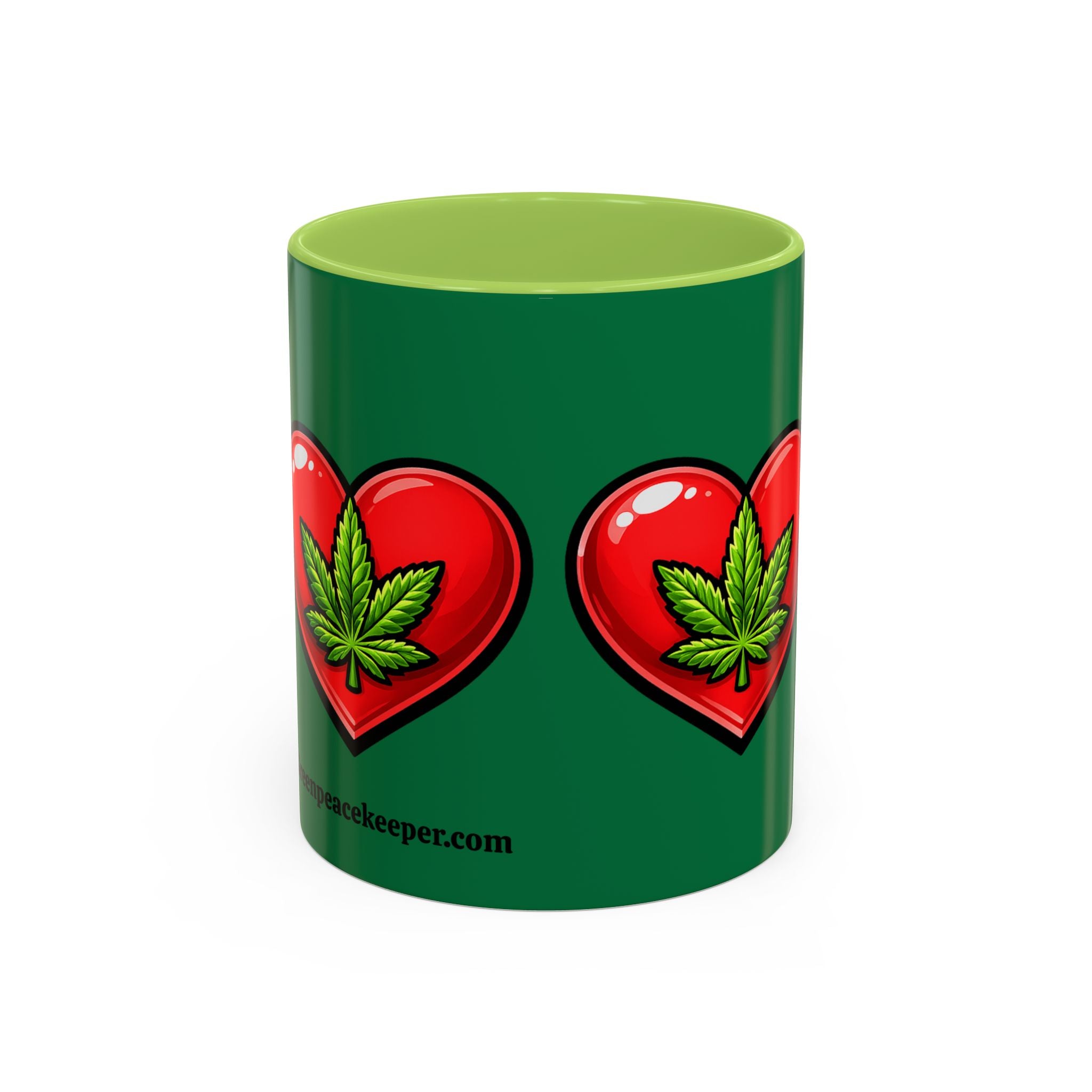 Heart marijuana Leaf Coffee Mug — Cannabis Love Accent Mug (11/15 oz)
