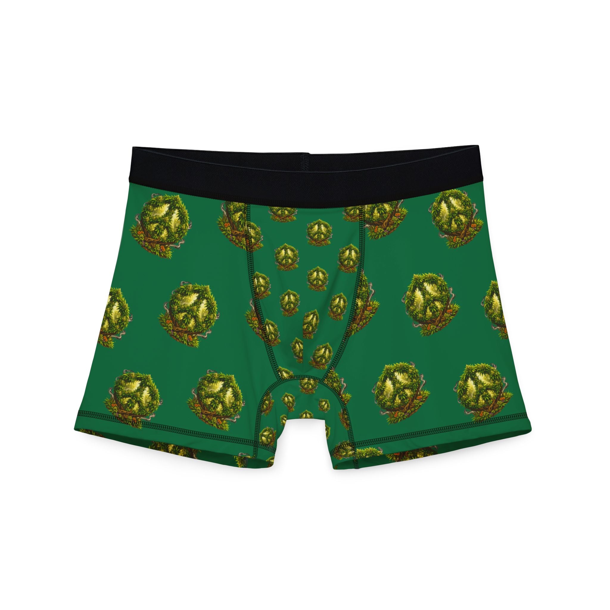 Green 420 peace Patterned Boxer Briefs