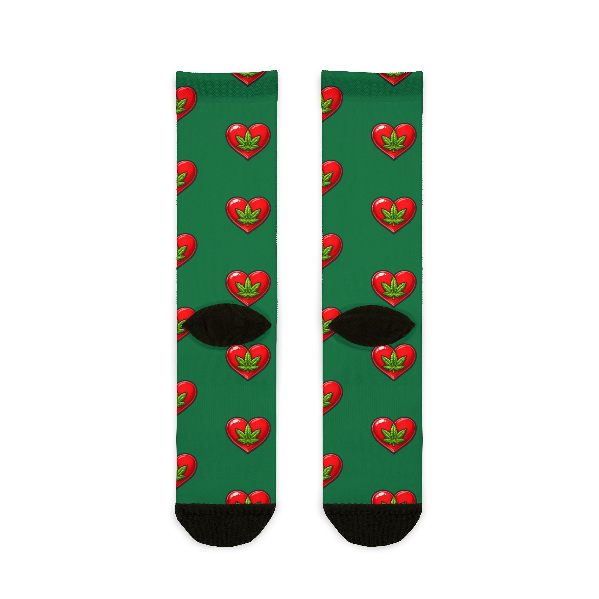 Heart Marijuana leaf pattern sock