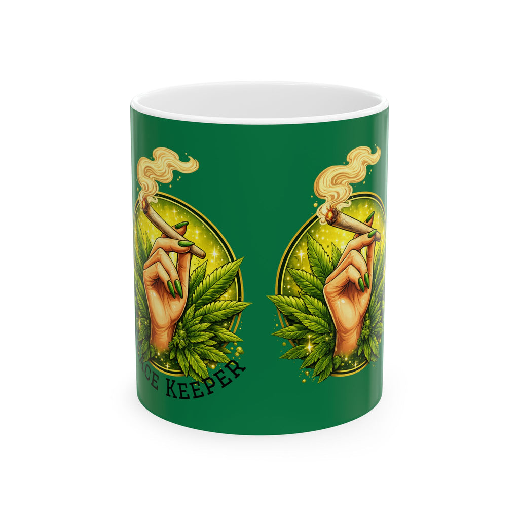 Cannabis Leaf Peace Keeper Ceramic Mug — 11oz & 15oz Coffee Cup