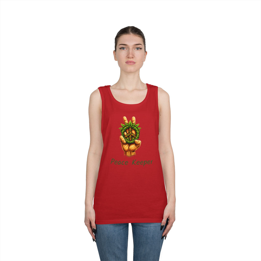 Peace Keeper Tank Top — Vintage Peace Sign Hand Graphic