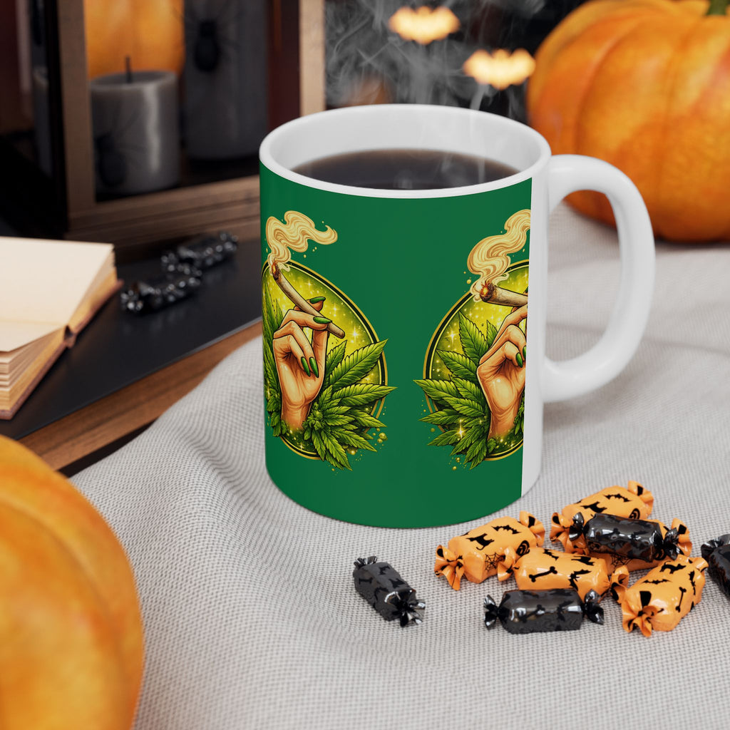Cannabis Leaf Peace Keeper Ceramic Mug — 11oz & 15oz Coffee Cup
