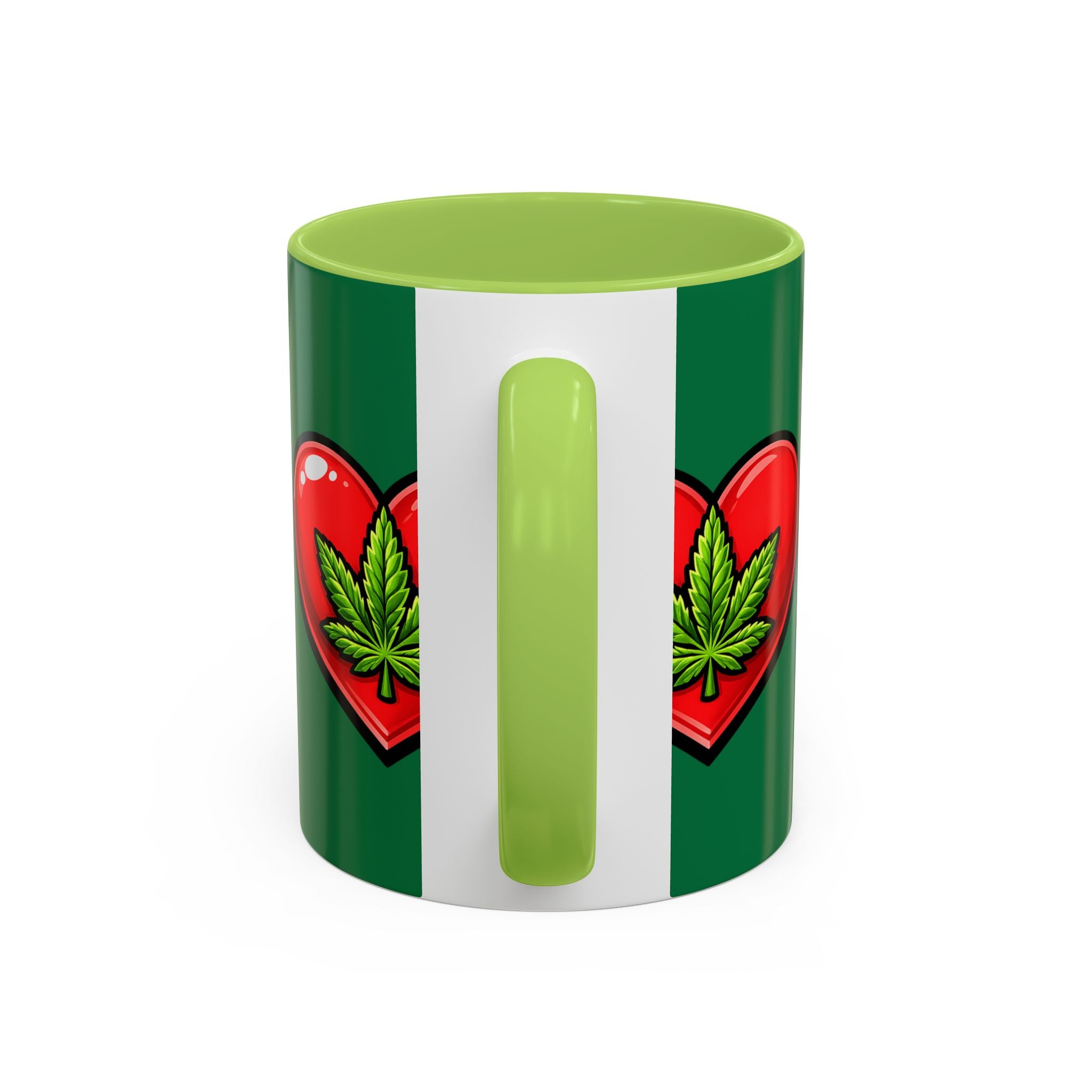 Heart marijuana Leaf Coffee Mug — Cannabis Love Accent Mug (11/15 oz)