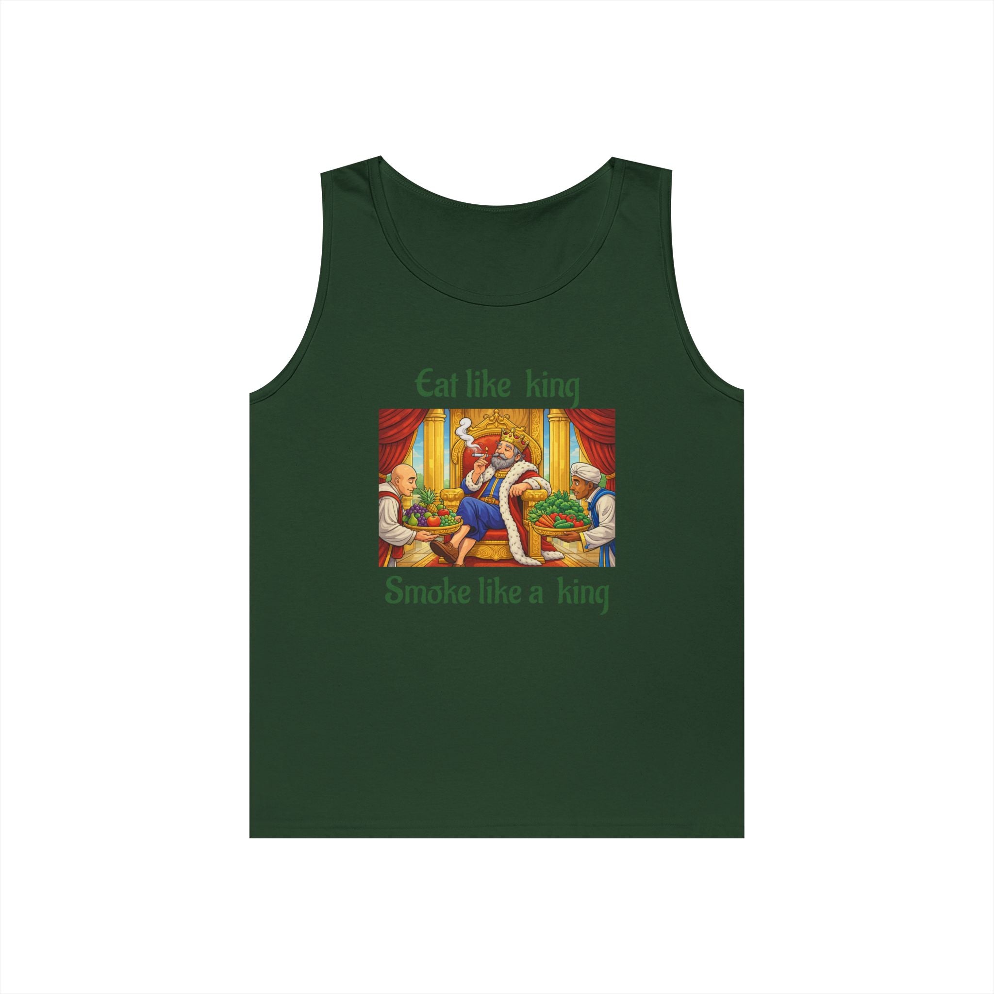 King's Feast Tank Top — "Eat like king, Smoke like a king" Vintage Royalty Design
