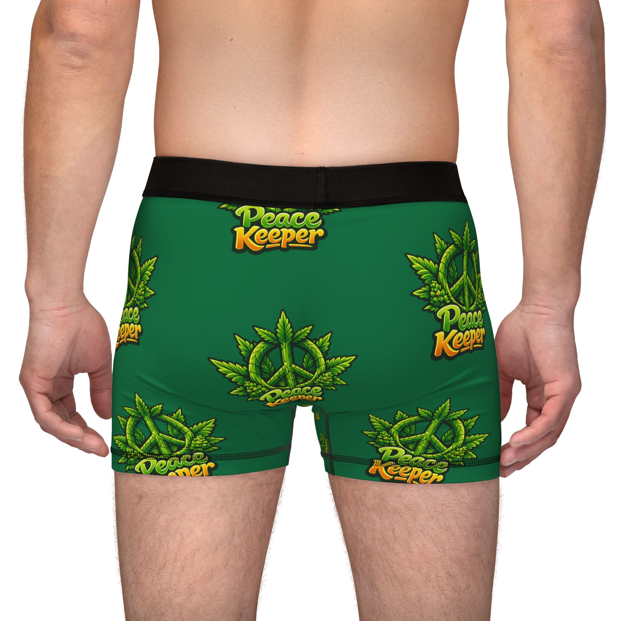 Peace Keeper Marijuana Leaf  pattern Boxer Briefs