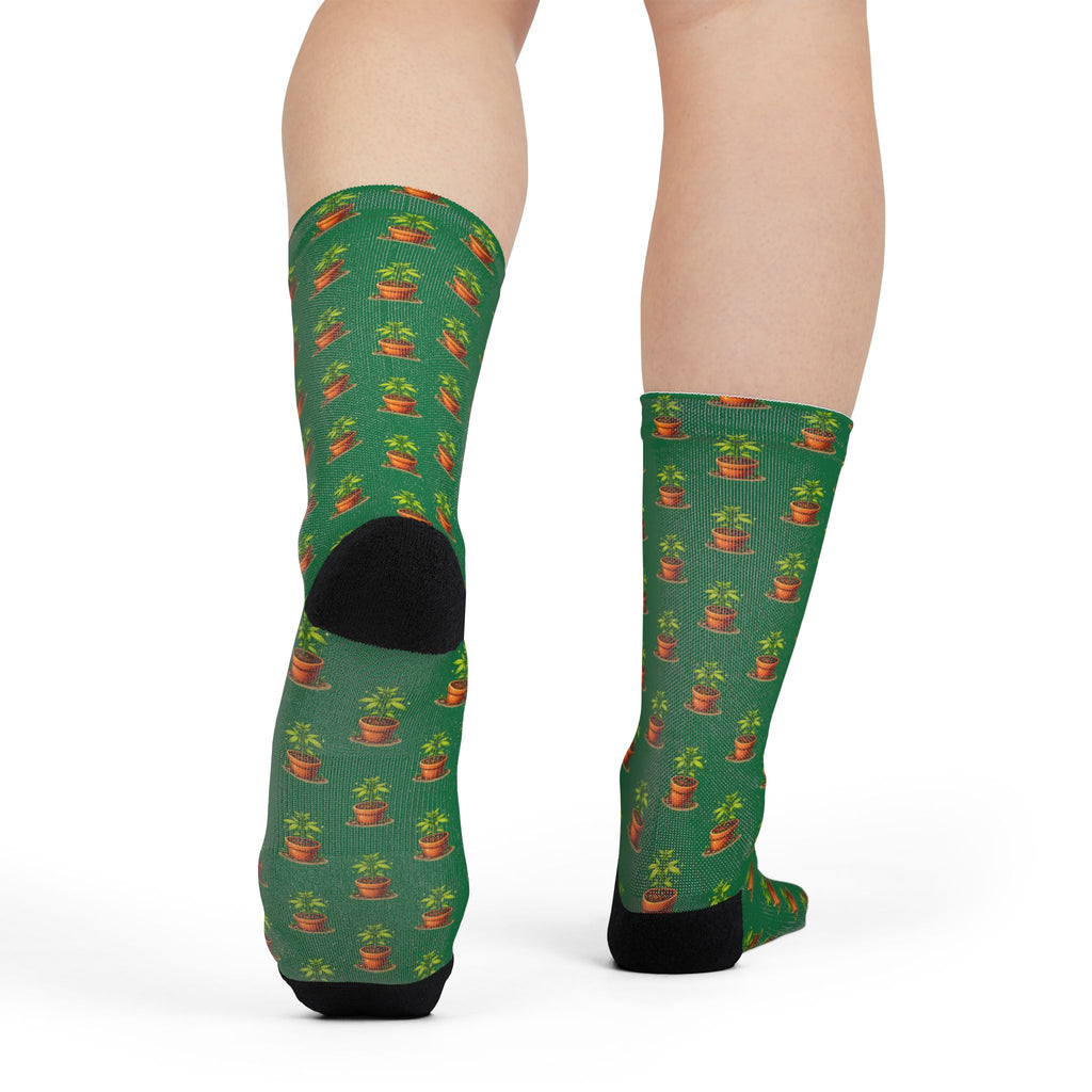 Baby marijuana plant socks