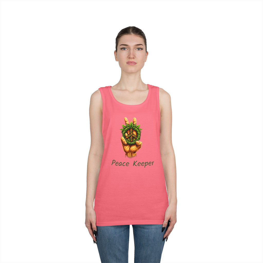 Peace Keeper Tank Top — Vintage Peace Sign Hand Graphic