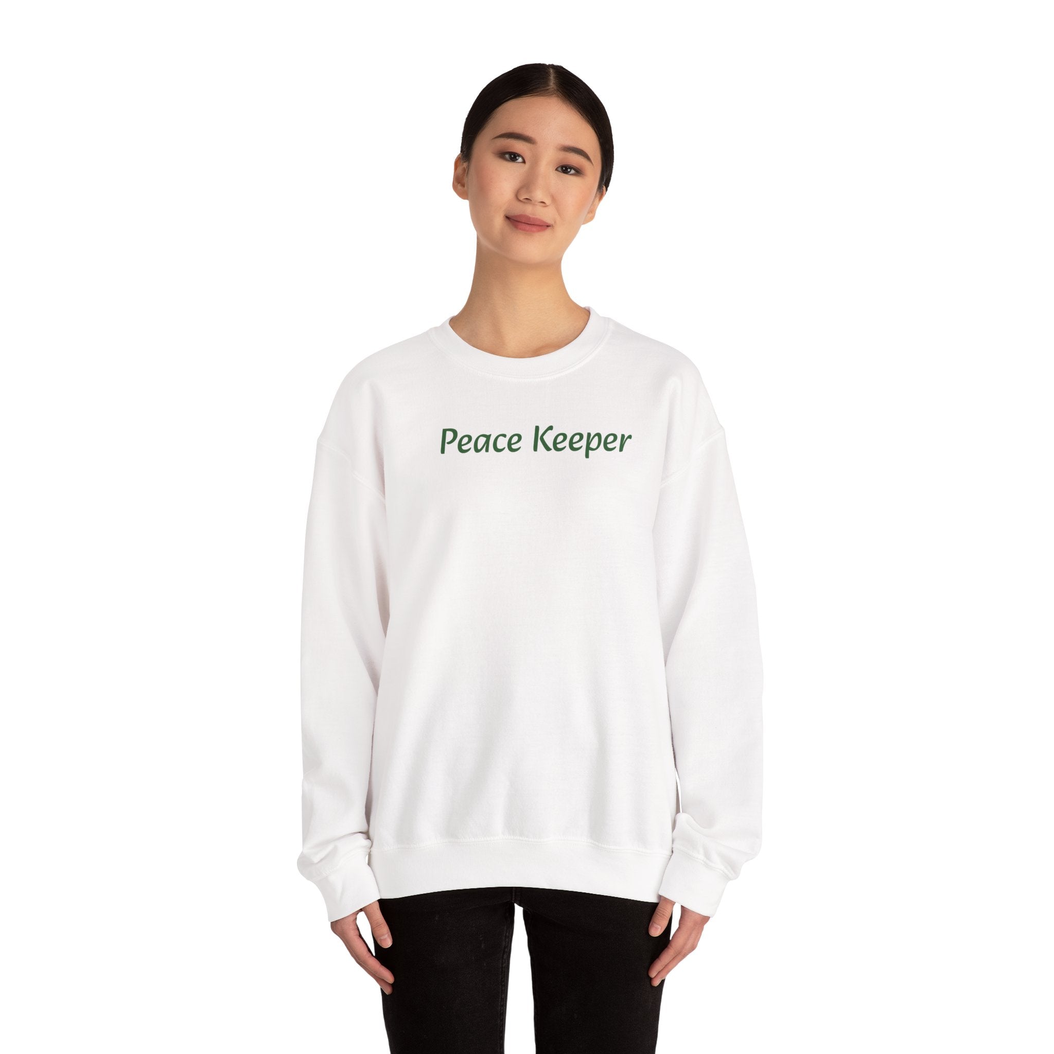 Peace Keeper Crewneck Sweatshirt — Peace Sign/Plant Graphic