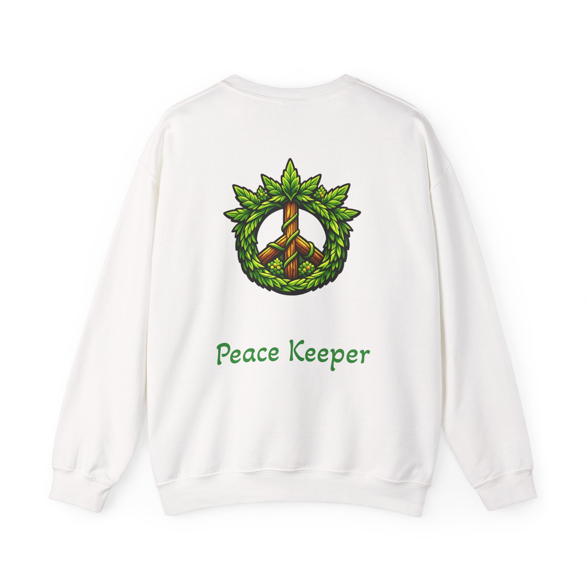 Peace Keeper Crewneck Sweatshirt — Peace Sign/Plant Graphic