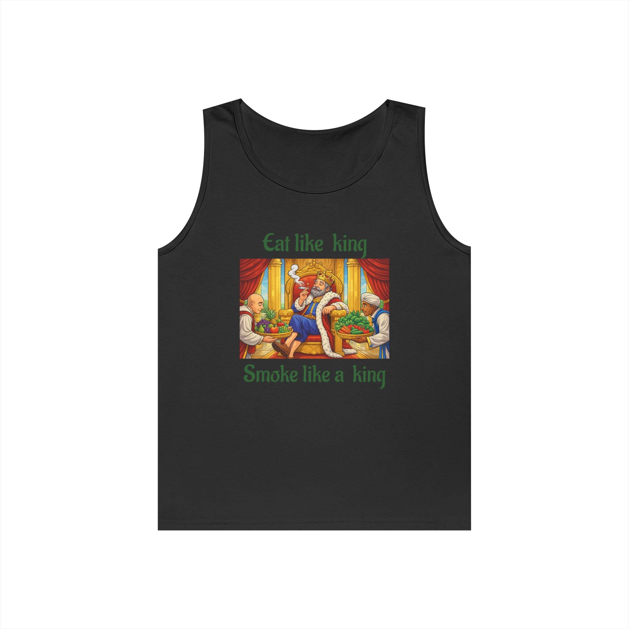 King's Feast Tank Top — "Eat like king, Smoke like a king" Vintage Royalty Design