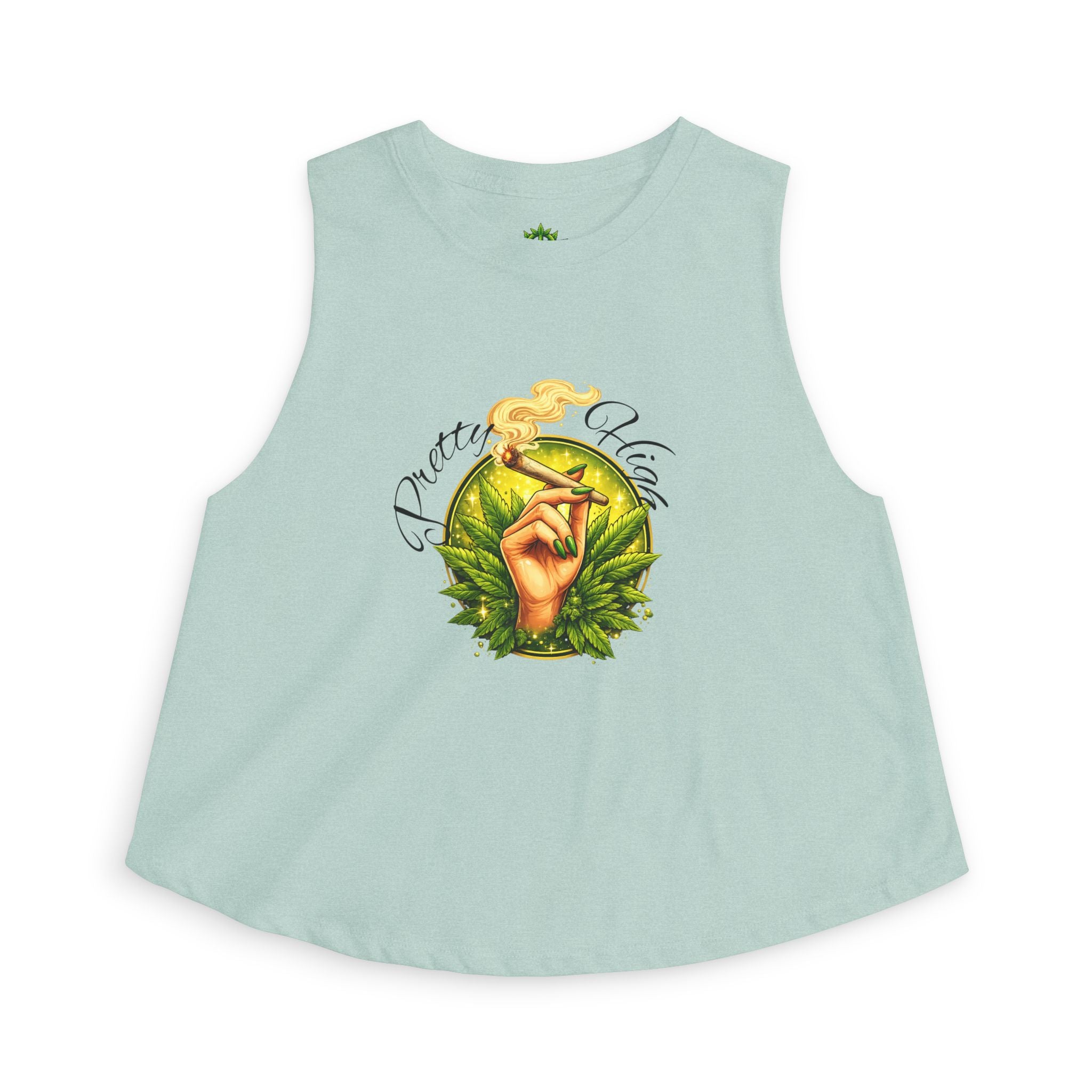 Crop Top - 'Pretty High' , Casual Cannabis Tank