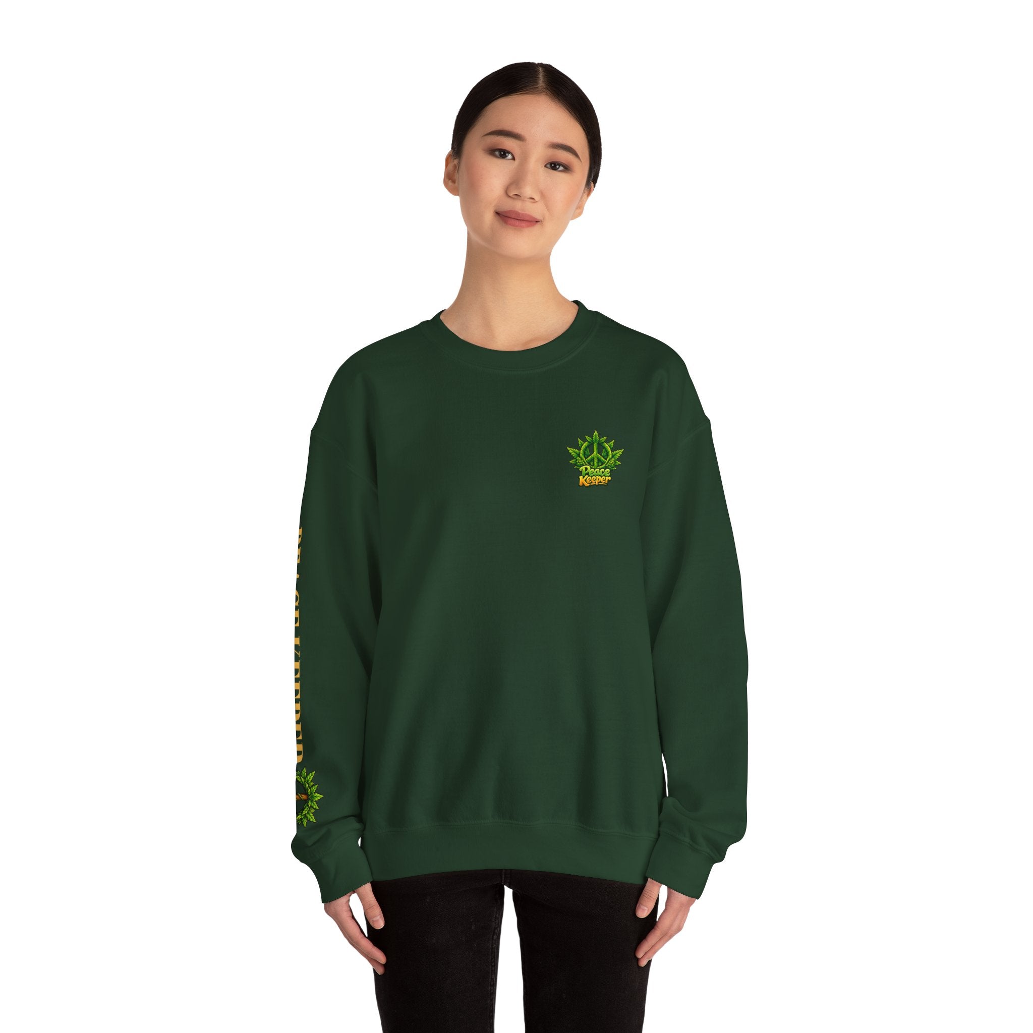 Peace Keeper Crewneck Sweatshirt — cannabis Graphic