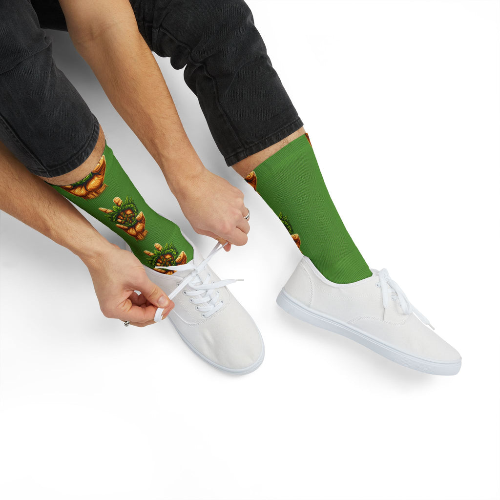 Green Peace Sign Plant Socks — Eco Vibe Crew Socks
